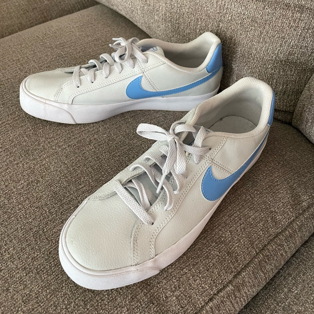 Grey and Blue Nike Court Royale AC Sneaker
